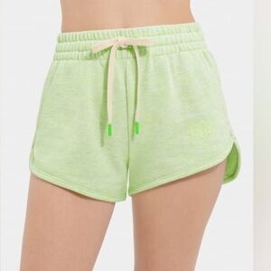UGG Elliana Melange French Terry Lounge Shorts in Green Neon size small